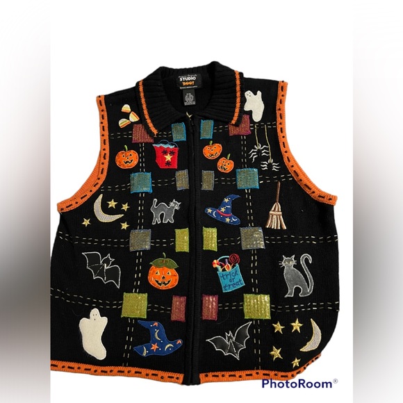 studio boo Jackets & Blazers - Studio BOO Halloween sweater vest size XL